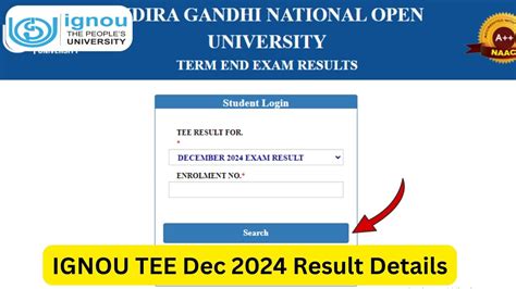 IGNOU Result 2024: Dec TEE Result, Revaluation, Grade Card, .